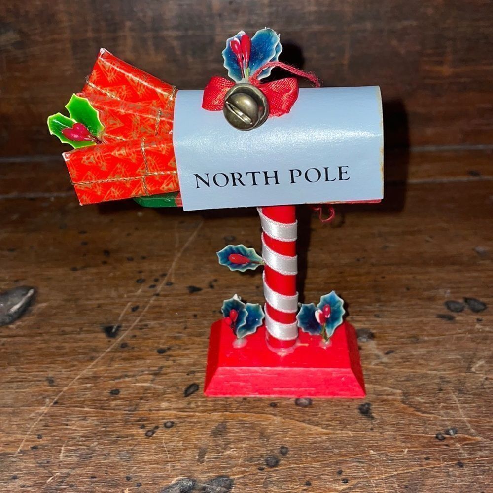 Vtg 1985 Kurt S Adler mailbox stuffed with presents Christmas tree ornament‎